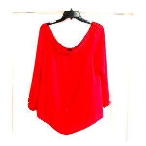 Vince Camino - Off-the-Shoulder Tomato Red blouse